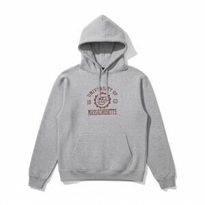 University of Massachusetts UMASS Minutemen Stamp Port & Co Gray Hoodie Men's M